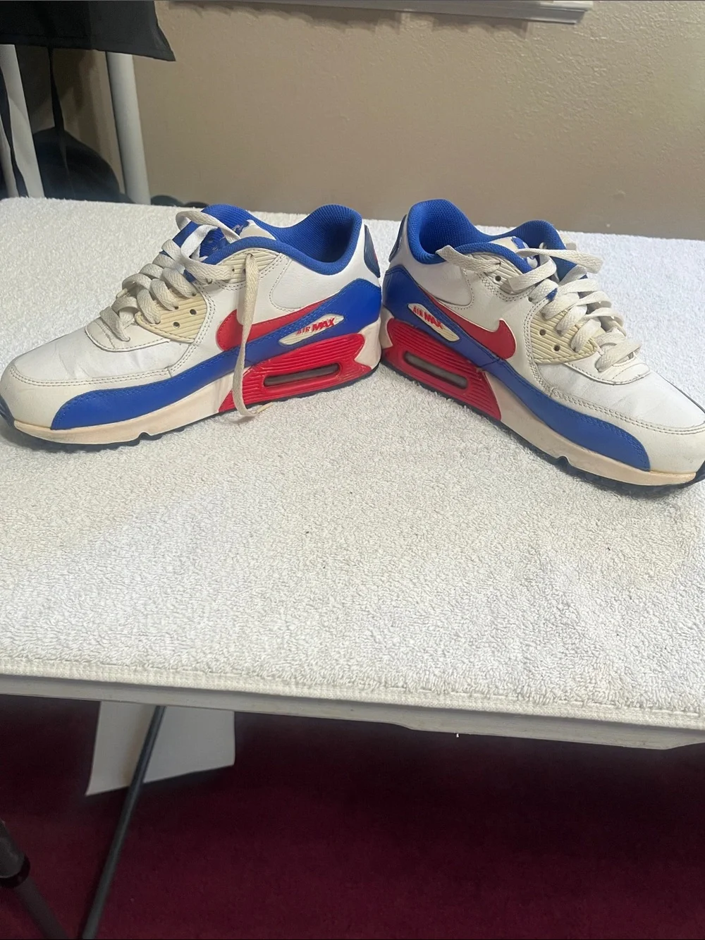 Nike Kids White/Blue/Red Air Max Style Sneakers